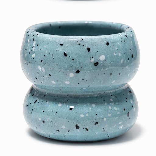 Handmade Pottery Espresso Cup 60ml – Artisan Ceramic Coffee Shot Cup – Made in Egypt – Multiple Color Variants (Coastal Blue)