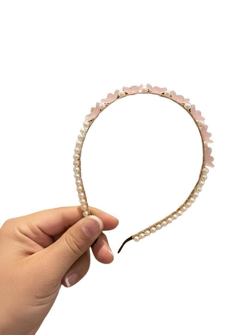 Elegant hairband - A simple yet elegant hair tie adorned with pearls, designed for brides, formal occasions, and everyday elegance with light comfort. (Model No.1 /1PCS)