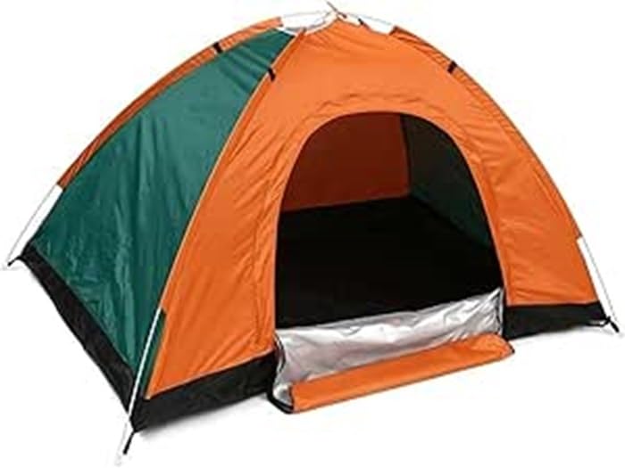 FROM H HOME 1137 Pop Up Family Camping Tent Easy Open Lightweight Portable 2 Person Tent (Color : (Orange), Polyester Aluminum, Mnsi QH 2