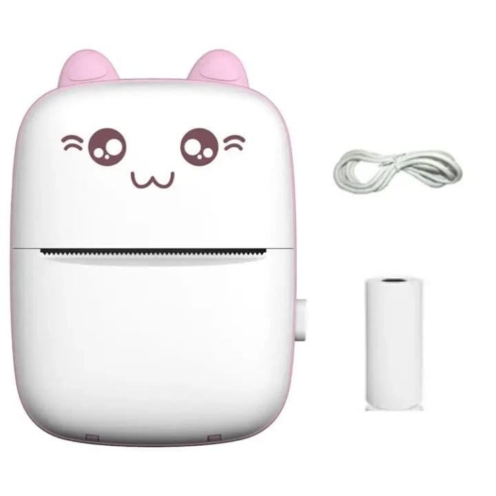 Mini Printer Bluetooth Thermal Pocket Printer Wireless Photo Label Sticker Maker Portable Rechargeable Receipt Note Printer For Android (Pink)