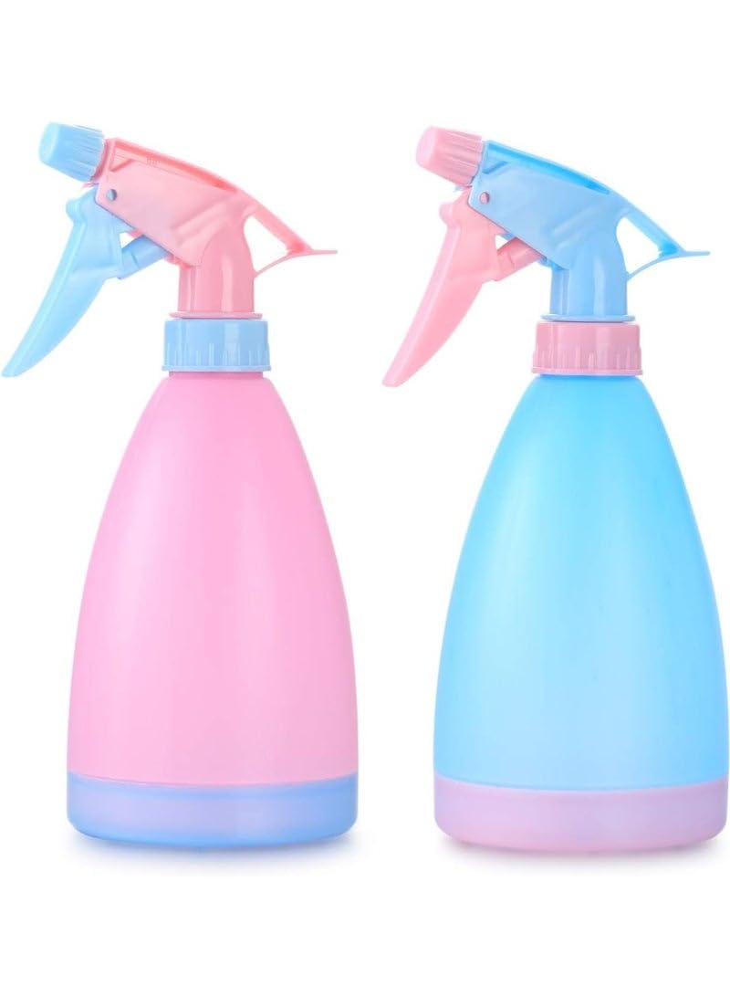 Trigger Spray Bottles â€“ Set of 2 (Pink & Blue) | Adjustable Nozzle Mist/Spray, Leak-Proof & Refillable Plastic Bottles | Multipurpose for Plants, Cleaning, Hair & Beauty