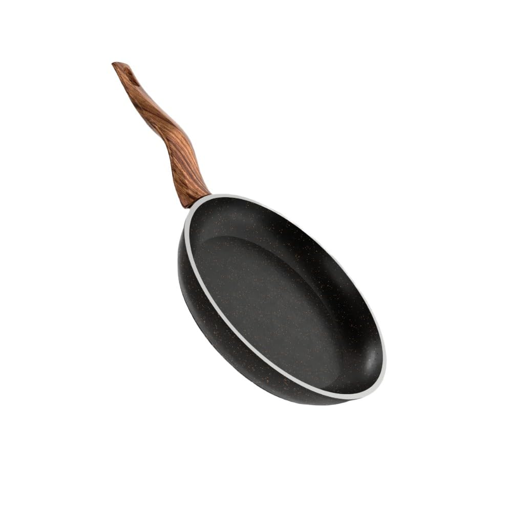 Premium Granite Frying Pan 24cm – 5mm Thick Nonstick Skillet, Heavy Duty Cookware, black