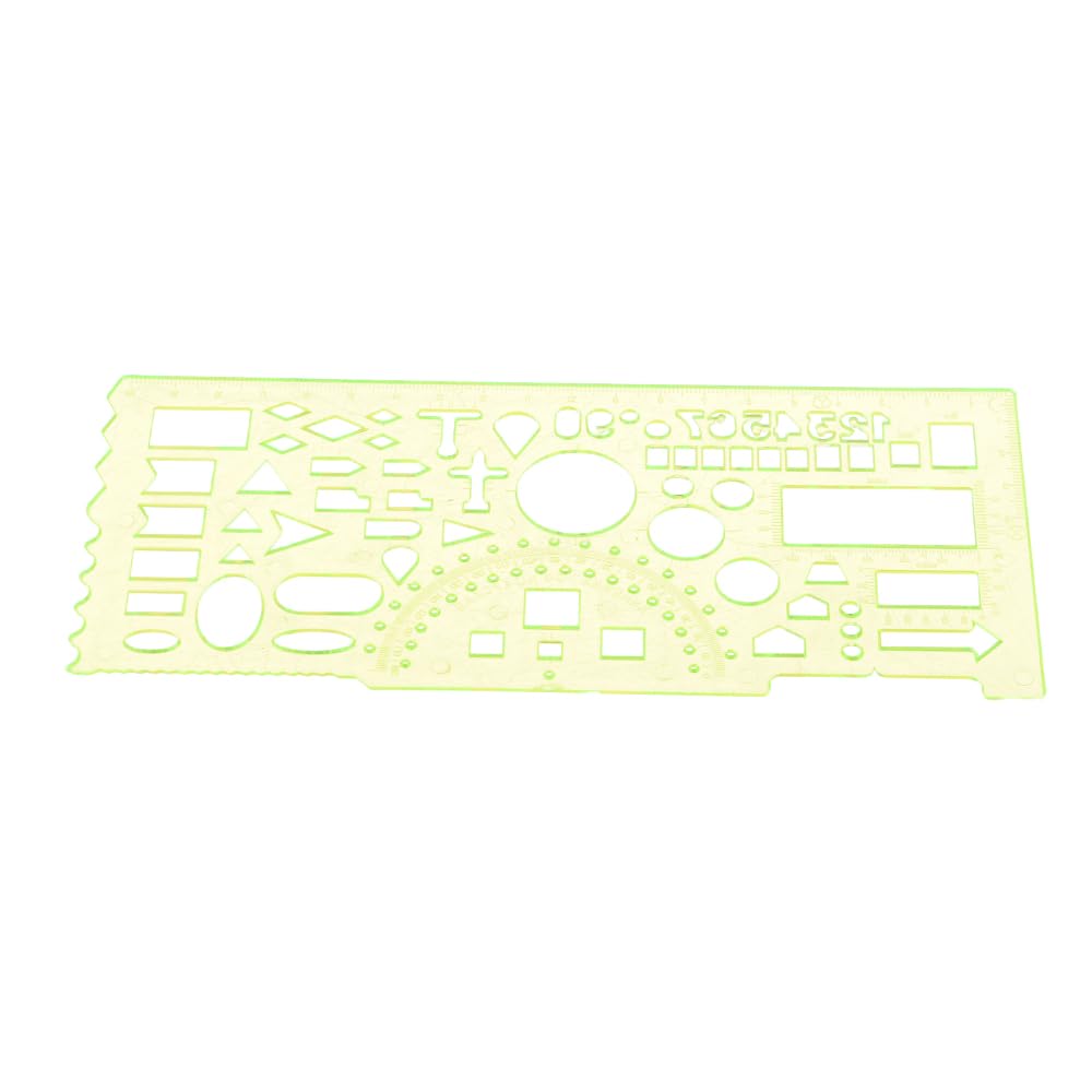 Elmaayergy 8210_ Y-2 Plastic Ruler With Scientific Shapes With Durable Material, Suitable For School And Home