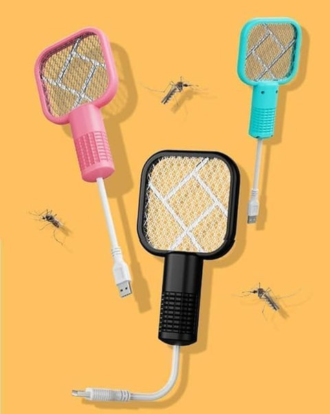 Electric Mosquito Swatter Racket – USB Rechargeable Fly Zapper with High-Voltage Mesh – Handheld Insect Killer for Mosquitoes, Flies, Bugs – Safe & Lightweight (Assorted Colors)