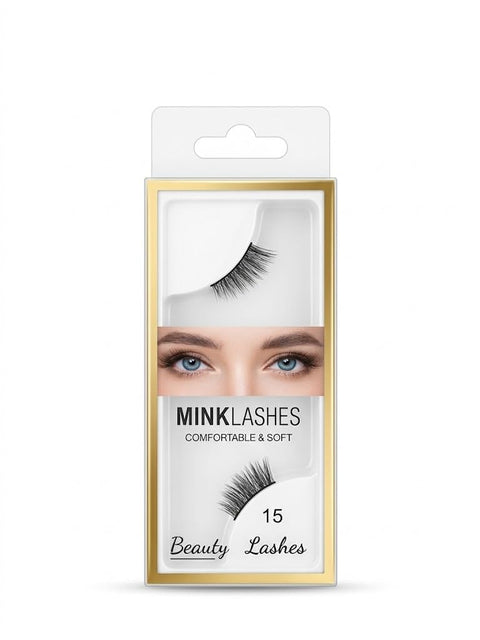 1 PAIRS 3D HALF Faux Mink False lashes | Reusable Lightweight & Natural Looking HALF Eye Makeup Look (N-15)