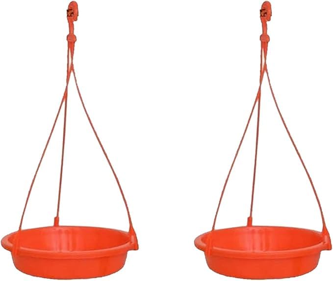 Meridian Hanging Bird Water Feeder Tray, Bird Water Feeder Tray, Bath Tray, Great for Outdoor, Backyard, Garden, Balcony, Balcony Railing (Large, 2 Pack)