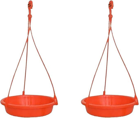Hanging Bird Feeder, Bath Tray, Great for Outdoor, Backyard, Garden, Porch, Grill Fence (Large, Pack of 2) (White)