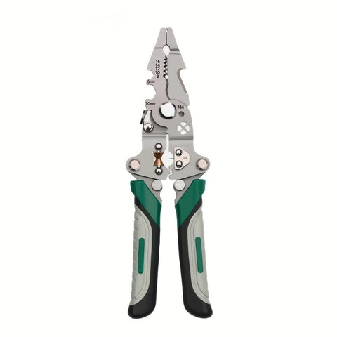 Folding Wire Stripping Tool with Pulley Design, Multi-Functional Crimping Pliers, Electric Wire Divider and Winding Hand Tool