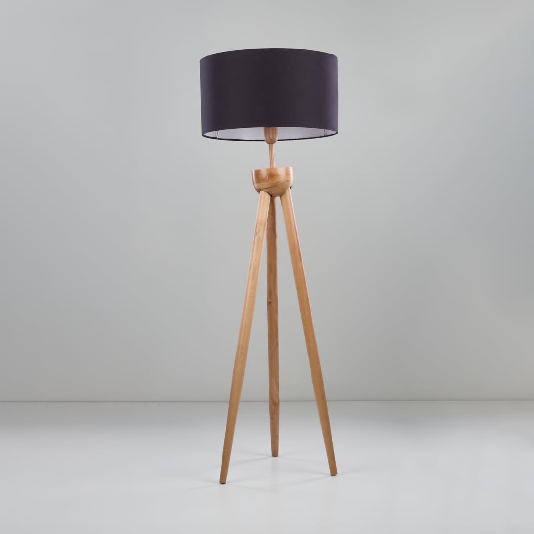Nagafa Shop WFBK-4 Modern Floor Lamp, Beige/Black