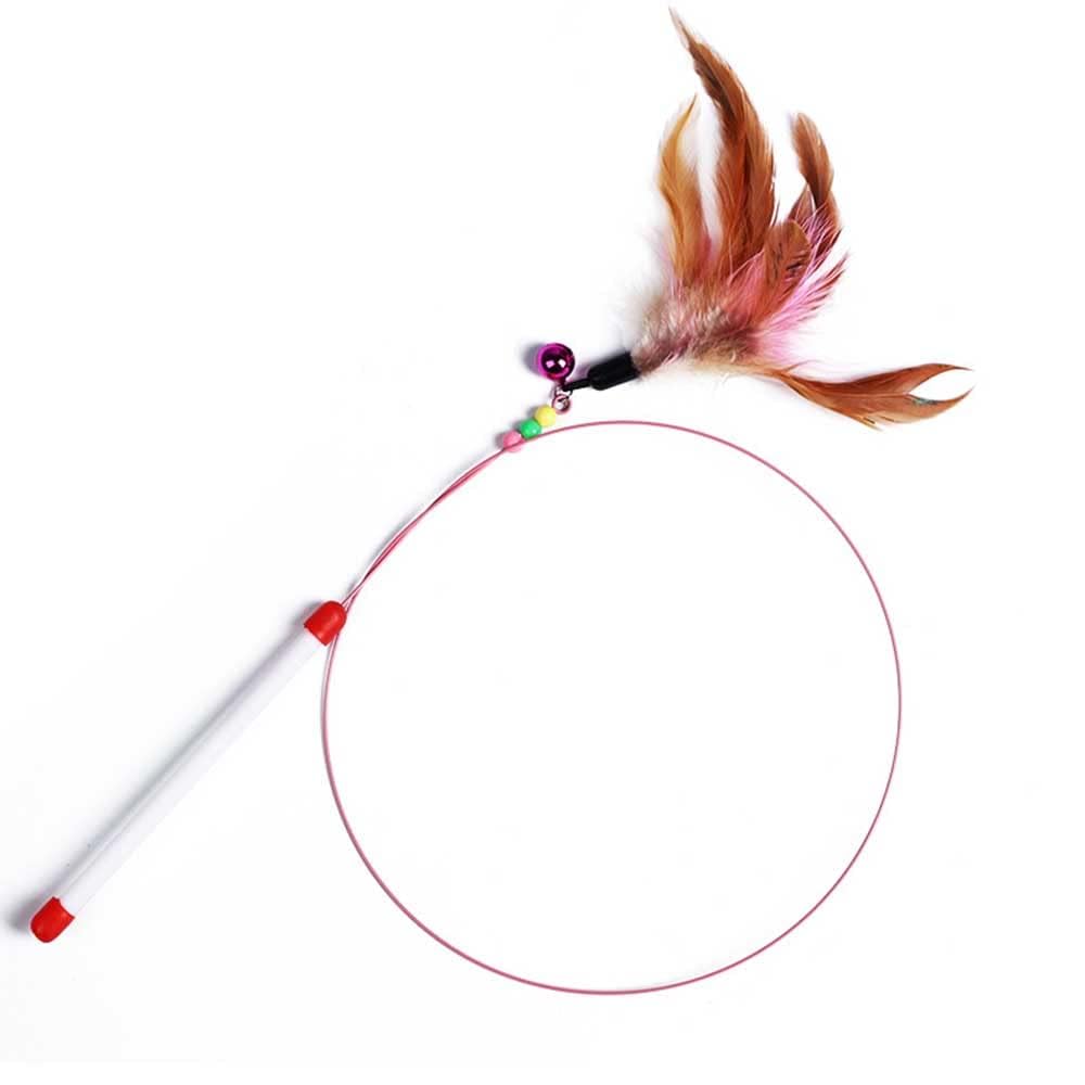 Bukela Cat Toy Feather Stick, Cat Fishing Rod Toy, Training and Exercise Equipment, and Teasing Wire Stick with Cat Chasers, with Bell Beads, Suitable for Cat Gifts and Cat Lovers (Small fish)