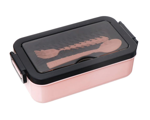 Kabas Plast Simon Plastic Sealed Lunch Box with Spoon and Fork - 1.8L, BPA Free, Rectangular, 12 cm x 21 cm x 7 cm