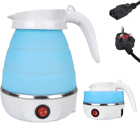 600ml Silicone Foldable Electric Water Kettle, Multiple Colors – Portable Silicone Design, 600W Expensive Water Kettle, Ideal for Travel and Outdoor, Compact and Easy to Go