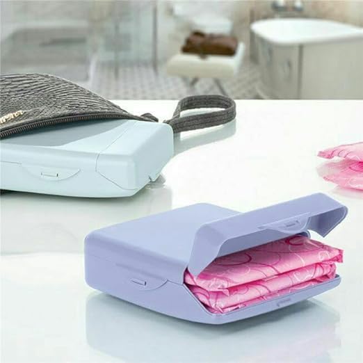 2 Pieces Portable Sanitary Napkin Case, Practical Modern Design, Waterproof and Durable Material with Wide Opening for Easy to Organize and Carry in Bag - Multicolor