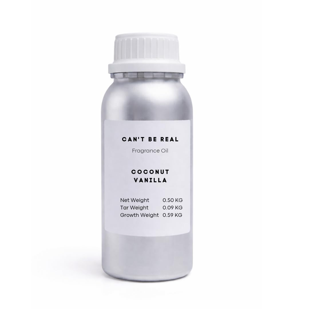 CAN'T BE REAL Fragrance Oil – Premium Scent for Diffusers, Candles & Soap Making – Long Lasting Sweet Aroma – Highly Concentrated Perfume Oil – 0.5 KG (Coconut Vanilla)
