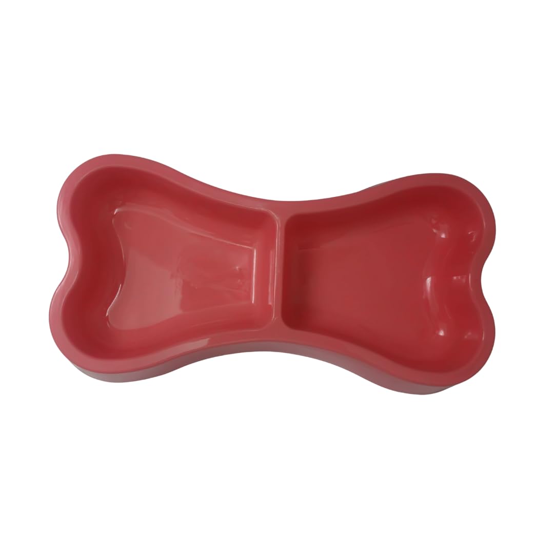 Pet Food Bowl for Cats and Dogs, Plastic (Pink)
