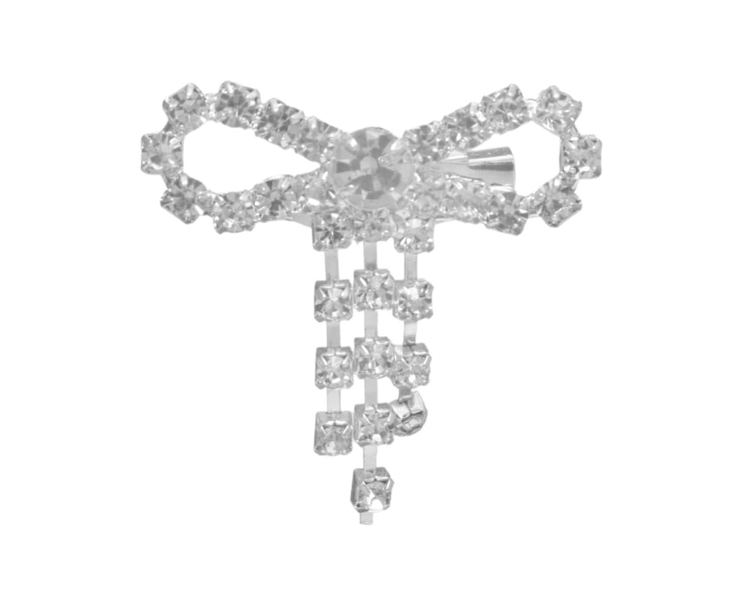 Daphne Mettal Brooche With Special Bow Design For Girls - Silver