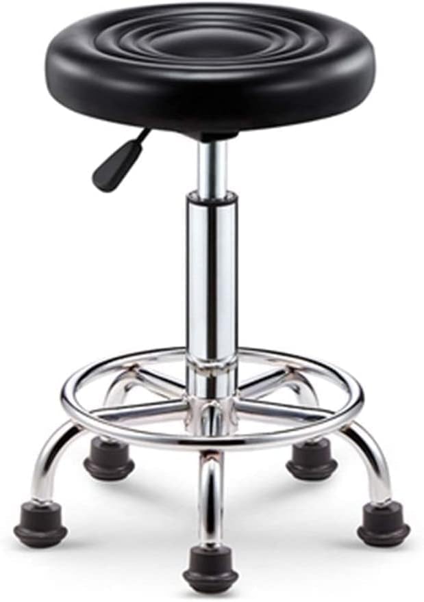 KKTONER Swivel Chair PU Leather Swivel Chair with Footrest Height Adjustable Height for Spa Tattoo Salon Work Office Massage Small Task Chair