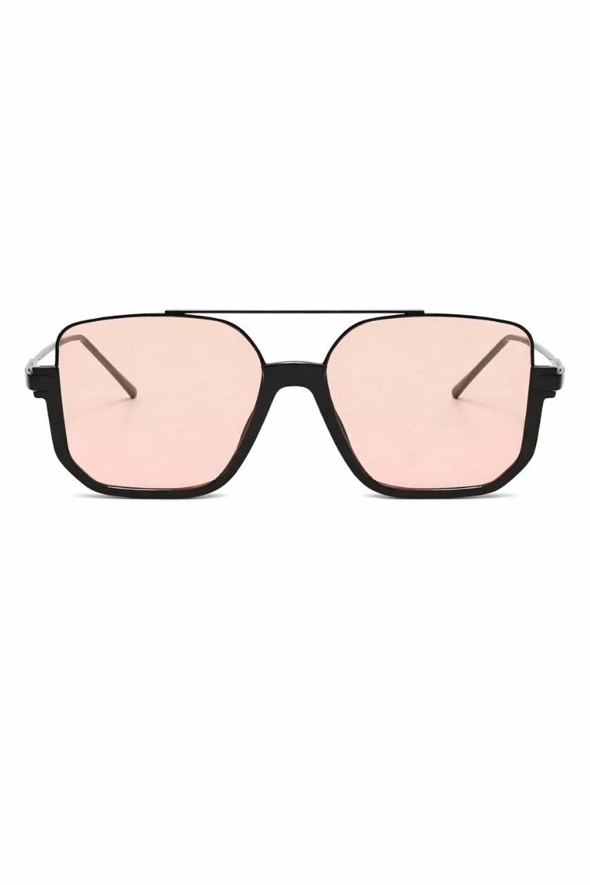 Sunglasses New Retro Minimalist Metal Double-Beam Large Frame Square Fashion Glasses, Fashion