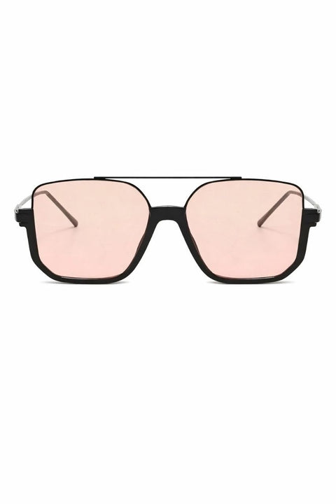 Sunglasses New Retro Minimalist Metal Double-Beam Large Frame Square Fashion Glasses, Fashion