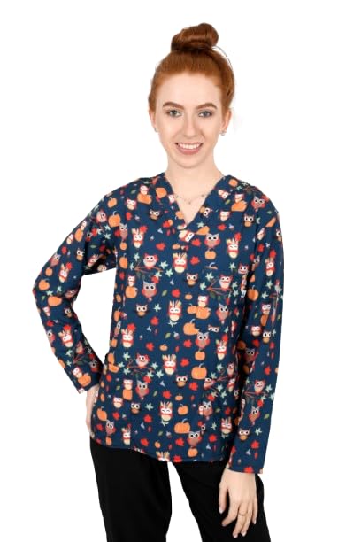 OWL Medical Scrub printed Hospital Medical Scrub unisexdental Surgical scrubTop only half Sleevs Doctor Scrub Medical Uniform