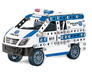 Boys Metal Fittings Toy Police Car Blue Color 314 Pieces