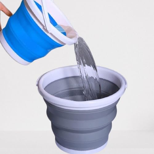 Collapsible Silicone Bucket, 5L Portable Folding Water Container, multi colour