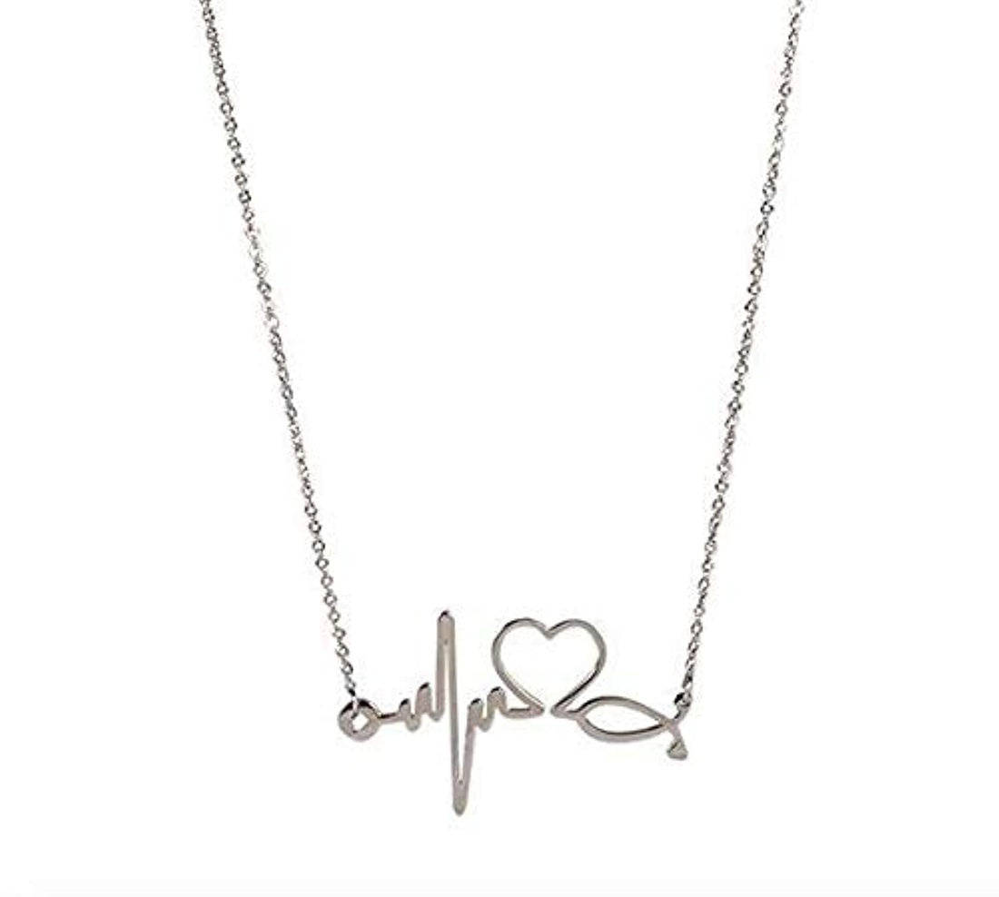 Women's Infinity Silver Pulse Pendant Necklace