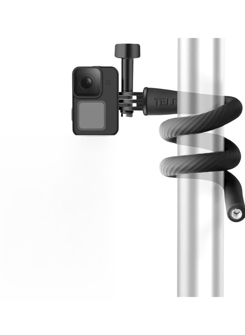 Neck Selfie Stick Camera Clamp Mount with Phone Clip for Max Hero 12 11 10 9 8 7 Insta360 X3 GO3 DJI Action 3 4 Action Cameras Phones for Bike Motorcycle Tube Video Shooting
