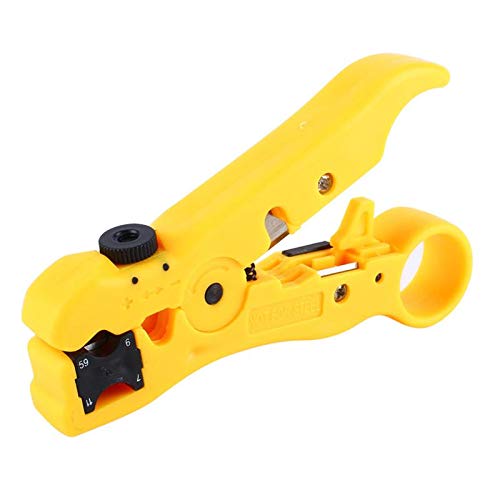 Practical multifunctional coaxial wire stripper Yellow