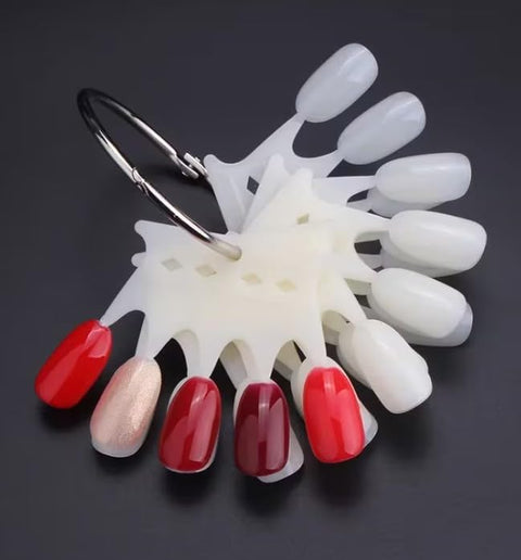 Nail Art Practice Tips, Nail Color Card, Manicure Polish Gel Color Display Stick, Nail Polish Showing Tool, Professional Display Practice Board Tool (60PCS -ALMOND COLOR )