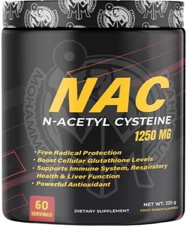 NAC Powder Supplements | 225g | 60 Servings | Fruit Punch Flavor | Non-GMO, Gluten Free|