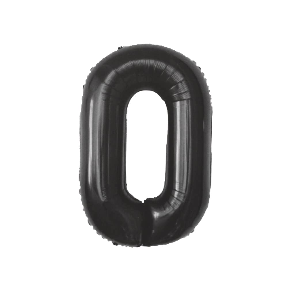 Wonka Generic Foil large balloon with number zero design for party and birthday 32 inch - black