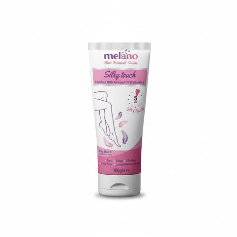 MelanoPharma Hair Removal Cream, Silky Touch, Enriched with Almond Oil & Vitamin E, Fast Acting in 5 Minutes, 100gm