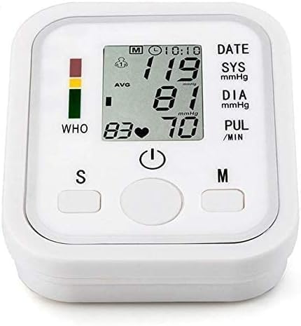 Digital LCD Arm Blood Pressure Monitor - Blood Pressure Monitor Heart Rate Monitor Irregular Heart Rate Detection Adjustable Arm Band 99 Readings for Home Use