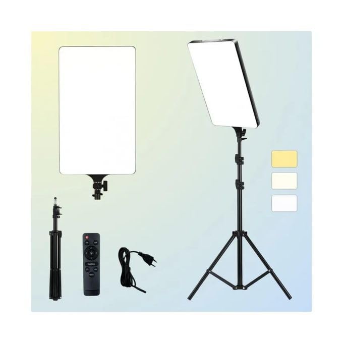 Ring Light Soft LED Light, 200W Temperature and Brightness Adjustment, 2800K-6500K with Remote and Bearing Stand, Not Light