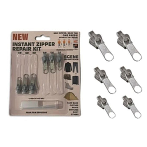 Rana Store Premium Zipper Repair Tool Kit - Multiple Tools for Quick and Effective Fastener Maintenance and Repair for More Convenience (1 Card 6 Pieces, Grey)