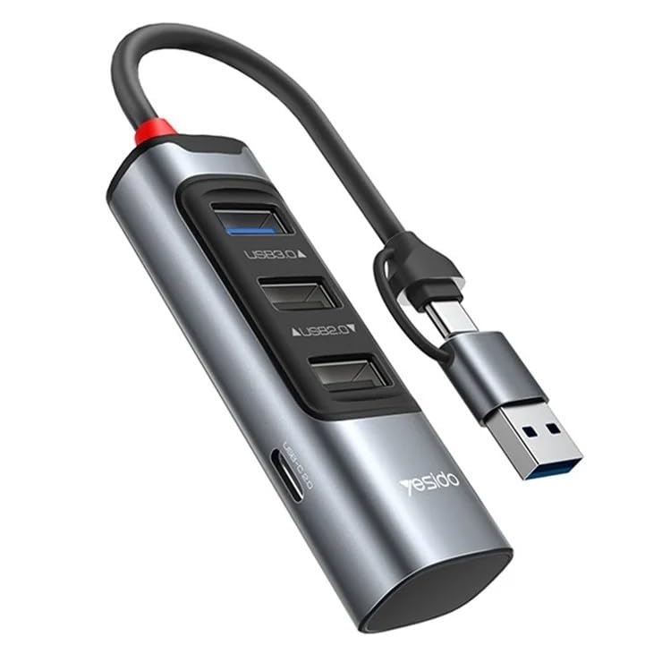 V Volt HB19 Hub, 6-in-1 Multifunctional Docking Station with USB 3.0, 2.0, USB-C, High Performance, Fast Data Transfer and Increased Productivity