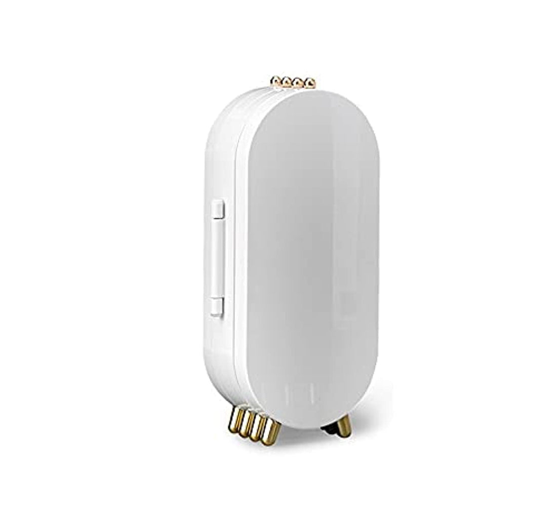 Folding Jewelry Organizer Box with Mirror (White)