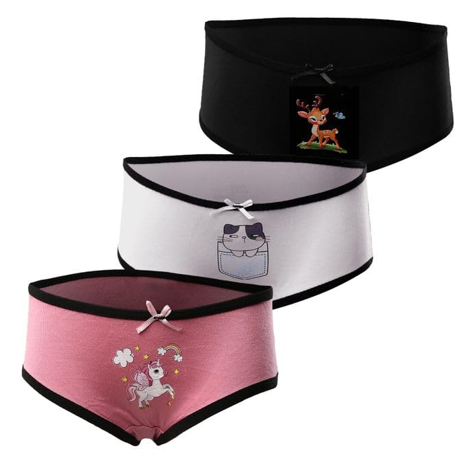 Mesery Set Of 3 Ultra Soft Hipster Panties - For Girls