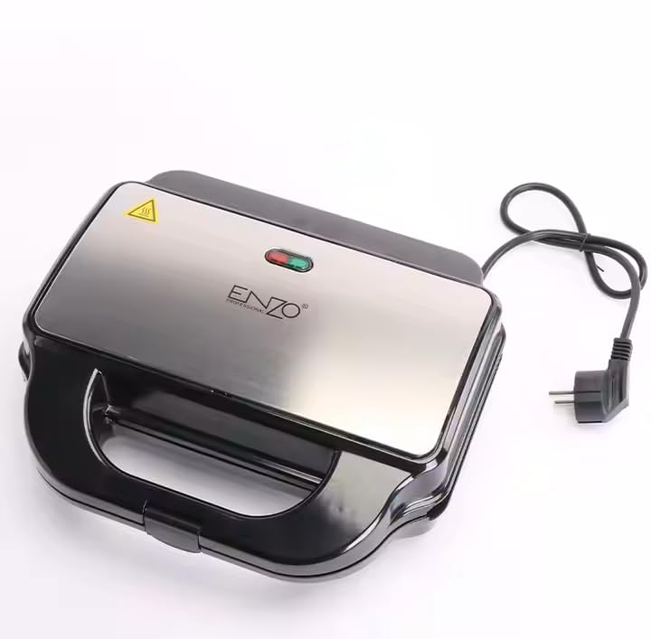 Grill Enzo Breakfast - 4 Slices, Panini & Meat Pie Maker, Electric Grill for BBQ