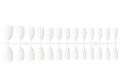 24-Piece Press-On Nails Set – Solid Glossy White False Nails – Medium Length, Natural Curve – Easy Application, Durable ABS Material - 1 Sheet - 24 Nail Pieces