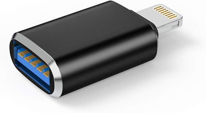 Lightning Male to USB3.0 Female Adapter OTG OTG Adapter Cable Compatible with iPhone 12/11/XS 8 7 Plus Max iPad Air Pro Mini, otg Black