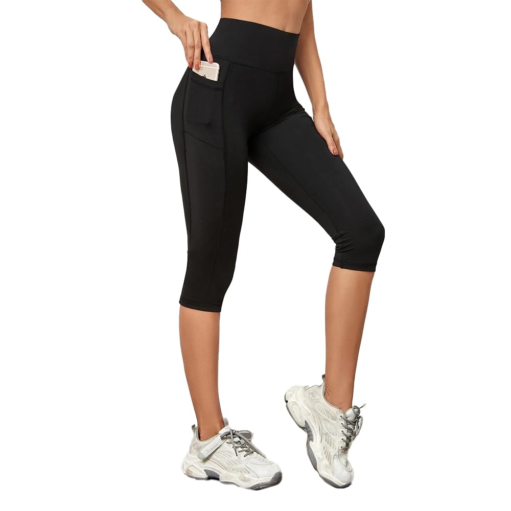 Bermuda Leggings Sport Leggings Side Pocket High Waist Sport Leggings for Women