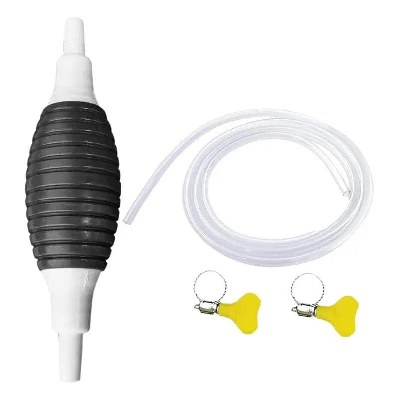 Gasoline - Hand-operated fuel transfer pump with durable 2m PVC siphon hose ideal for safely moving petrol, diesel, kerosene, water, and light oils betweencontainers without electrical power source ne