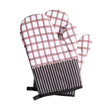 Kitchen Safety Gloves - Cotton Baking Mitts for Microwave and Grill, Thick Heat-Resistant Material with Comfortable Fit for Holiday and Daily Cooking (Option 1, 2PCS)