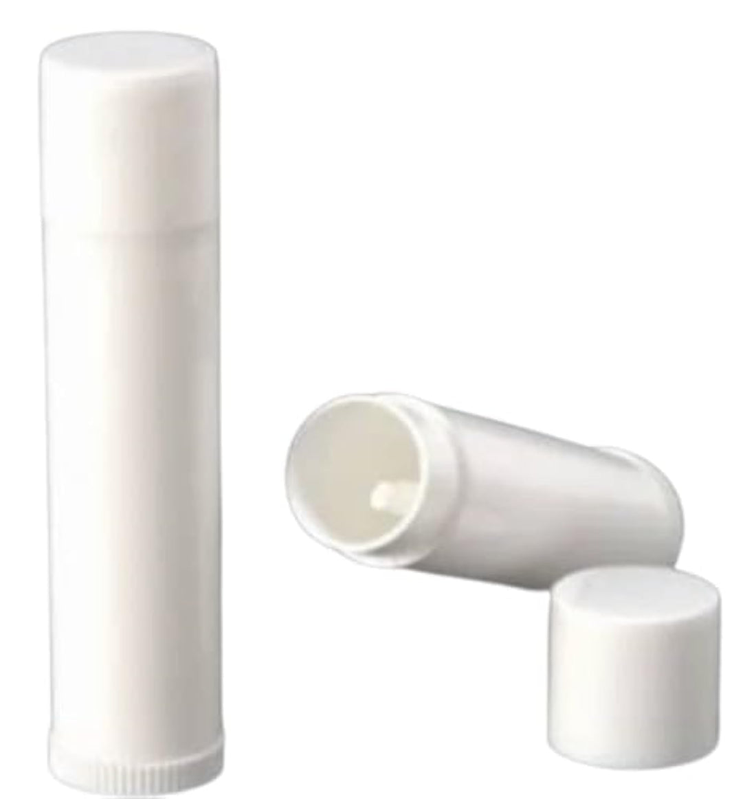 4 Pieces 5ml Empty Lipstick Refillable Plastic Lipstick Lip Balm Cosmetic Tube Cosmetic Storage Box (White)