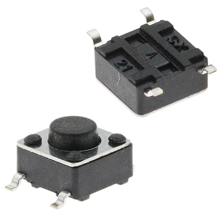 Button Power - Micro High performance Durable Tactile Push Button Square Momentary Switch SMD Light Touch Power Switch 4Pins for PCB (6mm x 6mm x 4.3mm) SMD
