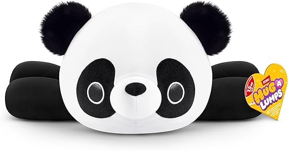 ZURU Hug A Lumps Pete the Panda Weighted Plush Toy, Black and White, 50 cm, Super Soft Squishy Stuffed Animal, Ages 3+