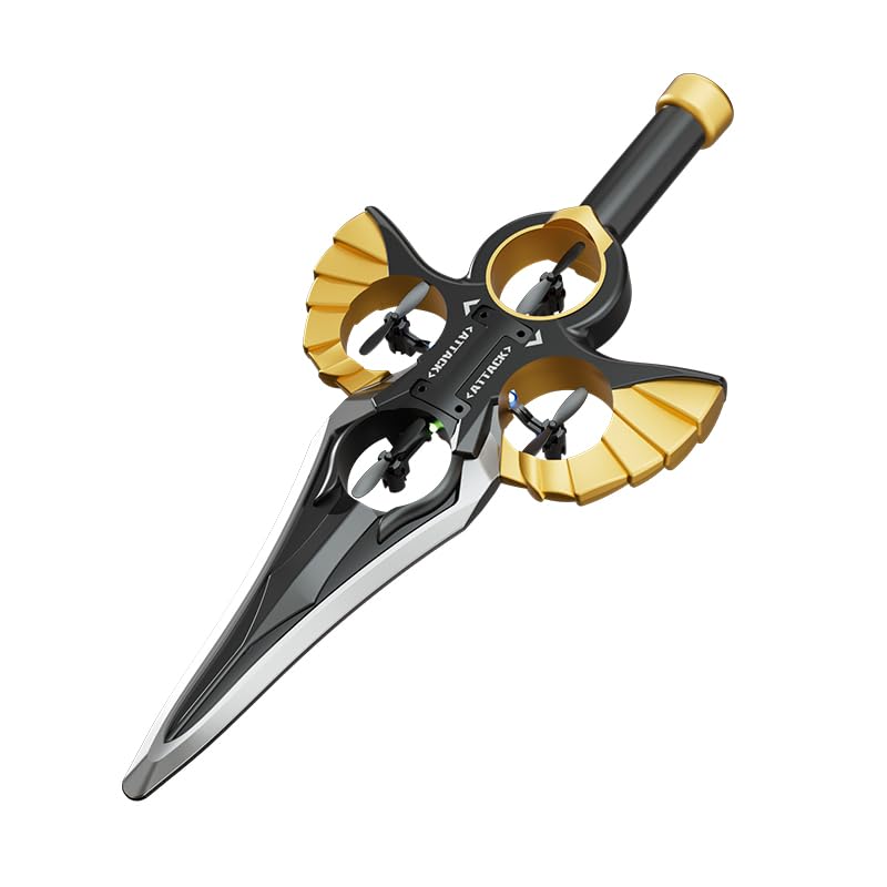 Flying Sword RC Drone for Kids & Adults - Gesture & Remote Control, 3-Speed Glider with 360° Flip, Double Battery, Durable EPP Material, Easy to Fly Toy Gift (Black/Gold)