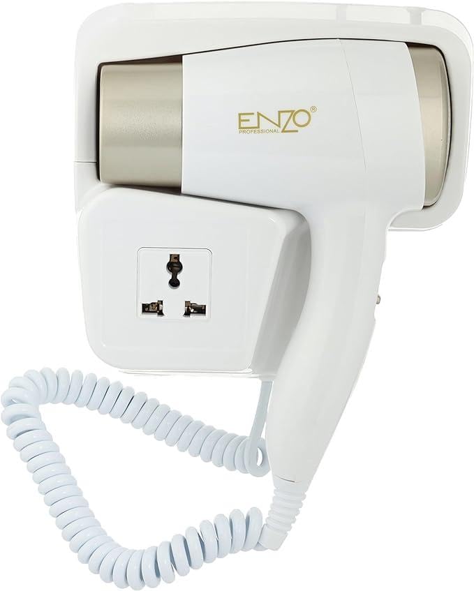 Anzo Deluxe Wall Mounted Hair Dryer - Strong and Durable for Home, Bathroom and Salon - 3000W - (White)